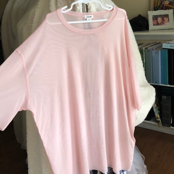 light pink mesh top